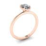 Clássico anel solitário de diamante oval ouro rosa, Imagem 4