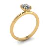 Clássico anel solitário de diamante oval ouro amarelo, Imagem 4