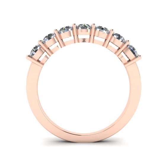 Anel de diamante eterno com sete pedras em ouro rosa 18K, More Image 0