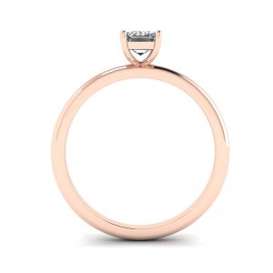 Anel de diamante com lapidação de esmeralda ouro rosa - Foto 1
