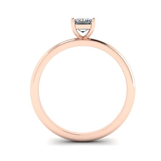 Anel de diamante com lapidação de esmeralda ouro rosa,  Ampliar imagem 2