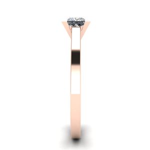 Anel de diamante com lapidação princesa em ouro rosa 18K - Foto 2