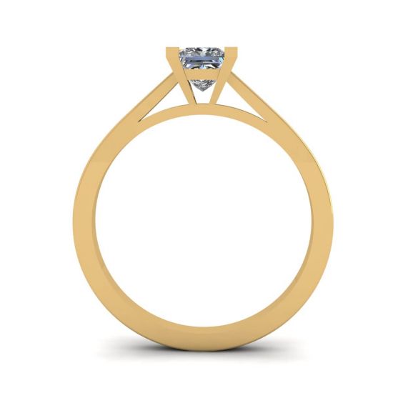 Anel de diamante com lapidação princesa em ouro amarelo 18K, More Image 0