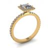 Anel de noivado com halo diamante flutuante corte princesa ouro amarelo, Imagem 4
