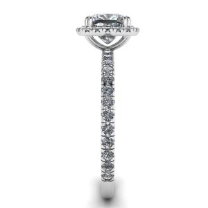 Anel de noivado com auréola de diamante almofada - Foto 2