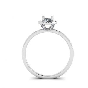 Anel de noivado oval com halo de diamante - Foto 1