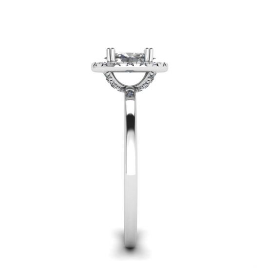 Anel de noivado oval com halo de diamante, More Image 1
