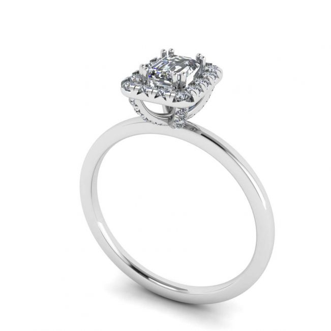 Anel de noivado oval com halo de diamante - Foto 1