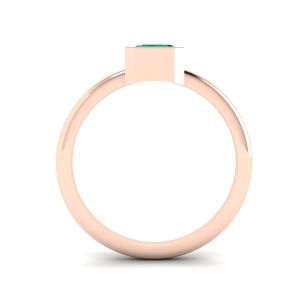 Elegante anel quadrado de esmeralda em ouro rosa 18K - Foto 1