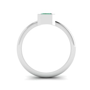 Elegante anel quadrado de esmeralda em ouro branco 18K - Foto 1