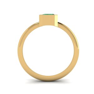 Elegante anel quadrado de esmeralda em ouro amarelo 18K - Foto 1