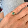 Elegante anel quadrado de esmeralda em ouro rosa 18K, Imagem 5