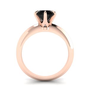 Anel de noivado ouro rosa 1 quilate diamante negro 2980R - Foto 1