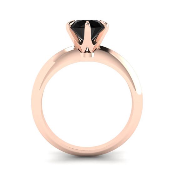 Anel de noivado ouro rosa 1 quilate diamante negro 2980R,  Ampliar imagem 2