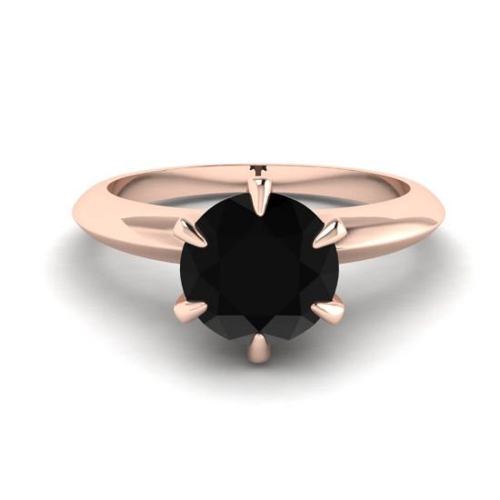 Anel de noivado ouro rosa 1 quilate diamante negro 2980R