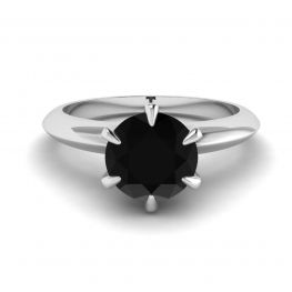 Anel de noivado com diamante negro de 1 quilate