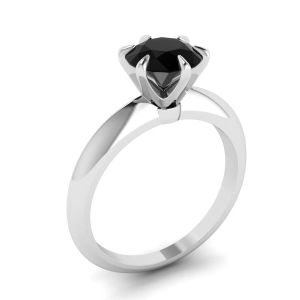 Anel de noivado com diamante negro de 1 quilate - Foto 3