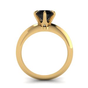 Anel de noivado Ouro amarelo 1 quilate Diamante negro - Foto 1