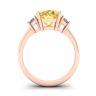 Diamante amarelo oval com diamantes brancos meia-lua lateral ouro rosa, Imagem 2