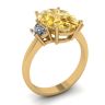 Diamante amarelo oval com anel de diamantes brancos meia-lua lateral ouro amarelo, Imagem 4