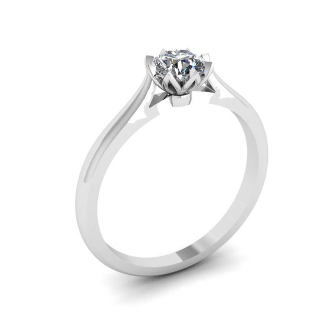 Anel de noivado de diamante de lótus - Foto 3