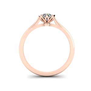 Anel de noivado de diamante de lótus ouro rosa - Foto 1