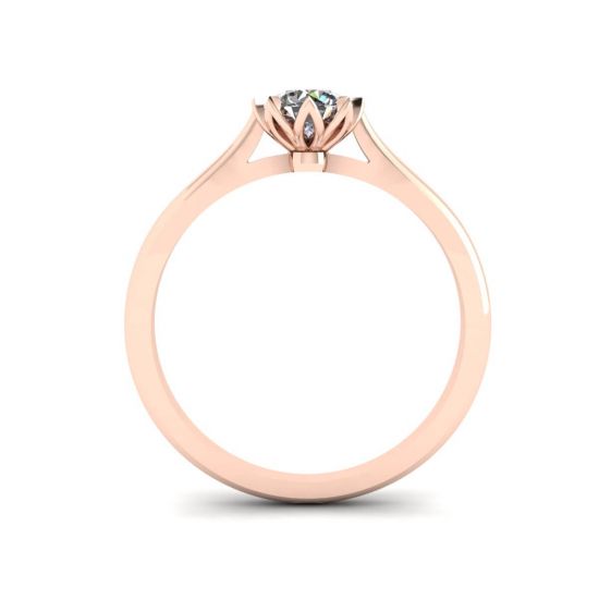 Anel de noivado de diamante de lótus ouro rosa, More Image 0