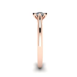 Anel de noivado de diamante de lótus ouro rosa - Foto 2