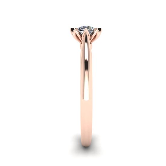 Anel de noivado de diamante de lótus ouro rosa, More Image 1