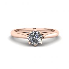 Anel de noivado de diamante de lótus ouro rosa