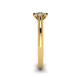 Anel de noivado de diamante de lótus ouro amarelo - Foto 2