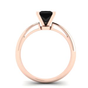 Anel quadrado de diamante negro ouro rosa - Foto 1