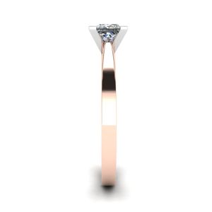 Anel de diamante quadrado em ouro branco e rosa - Foto 2