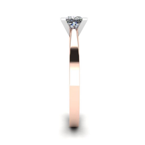 Anel de diamante quadrado em ouro branco e rosa,  Ampliar imagem 3