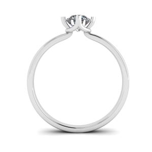 Anel de diamante redondo estilo ponta invertida - Foto 3
