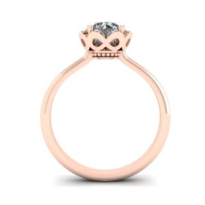 Almofada flor de renda anel de diamante ouro rosa - Foto 1