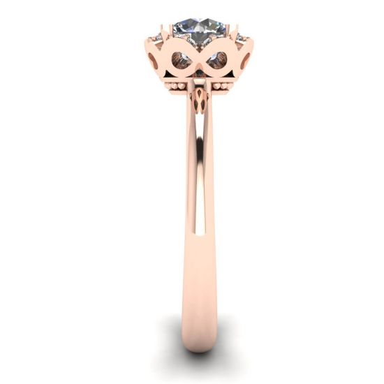 Almofada flor de renda anel de diamante ouro rosa, More Image 1