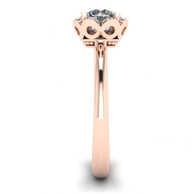 Almofada flor de renda anel de diamante ouro rosa - Foto 2