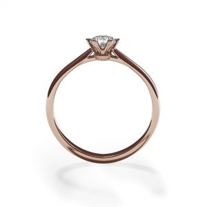 Anel de noivado coroa de diamante de 6 pinos em ouro rosa - Foto 1