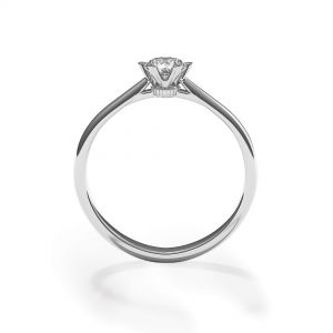 Anel de noivado de diamante de coroa de 6 pinos - Foto 1