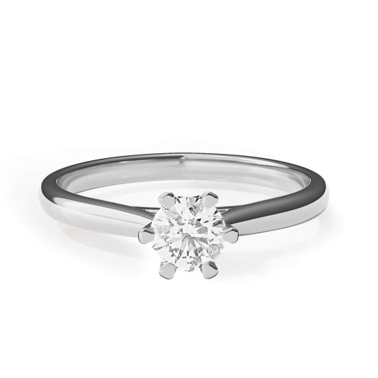 Anel de noivado de diamante de coroa de 6 pinos, Ampliar imagem 1