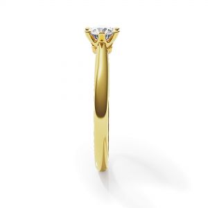 Anel de noivado coroa diamante 6 pinos em ouro amarelo - Foto 2