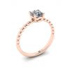 Solitário de diamante redondo em anel frisado em ouro rosa, Imagem 4