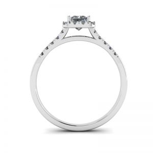 Halo anel de diamante corte princesa - Foto 3