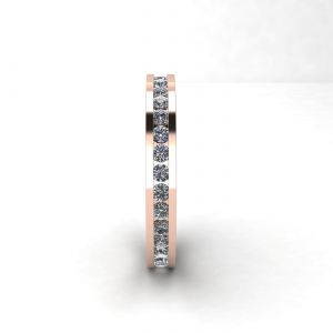 Anel de Diamante Eternity com Configuração de Canal Ouro Rosa - Foto 1