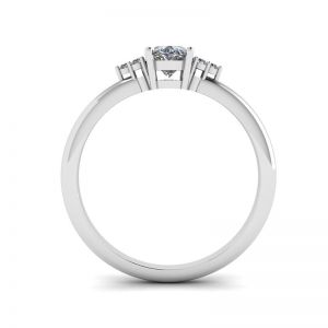 Diamante oval com anel de diamantes de 3 lados - Foto 1