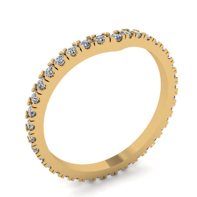 Diamante Curvo Eternity Band Ouro Amarelo - Foto 3