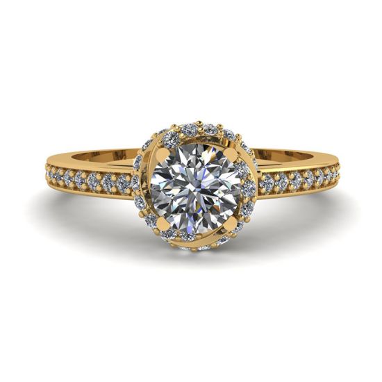 anel de ouro com diamantes, Ampliar imagem 1