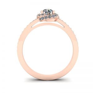 Anel de ouro rosa com diamantes - Foto 1