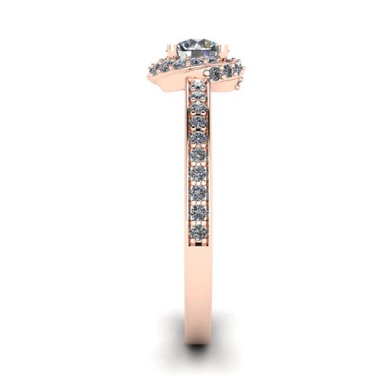 Anel de ouro rosa com diamantes, More Image 1